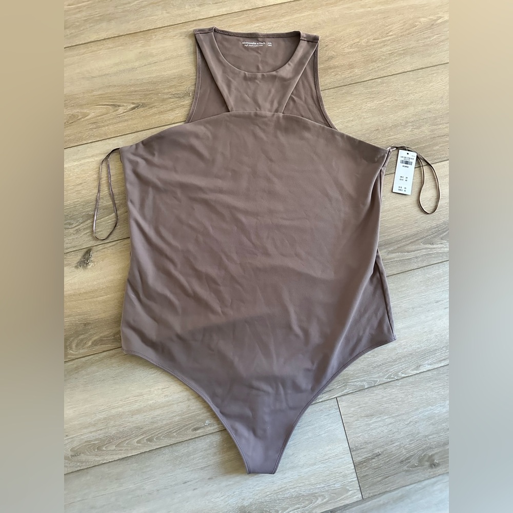 Abercrombie Seamless Fabric High-Neck Bodysuit Women XXL Brown